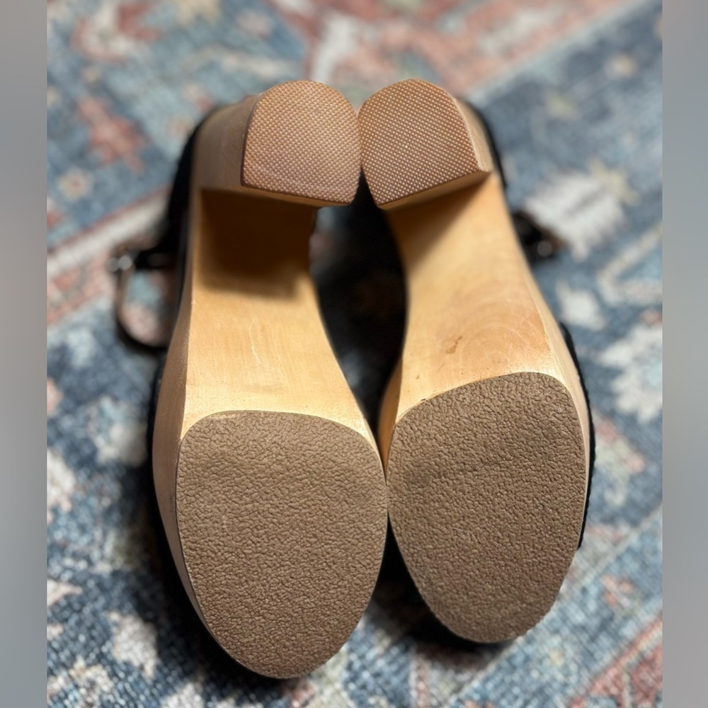 Kelsi Dagger Leather Wood Platform Shoes – Size 8.5 New - Picture 6 of 6